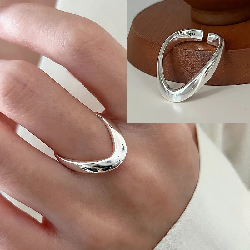 VENTFILLE 925 Sterling Silve Love Heart Ring for Women Girl Gift Line Pearl Korean Sweet Jewelry Birthday Gift Dropshipping