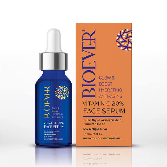 BioEver Vitamin C Serum With Hyaluronic Acid, Niacinamide, Liquorice Extract For Glowing Skin, Hyperpigmentation & Dull Skin - 30ml