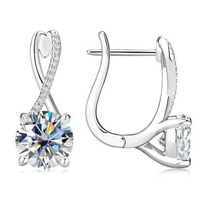 Taoyu D2.0CT Moissanite Drop Hie Earrings Real Silver Women Gold Plated Hoops Infinite Earring Certified Wedding Jewelry
