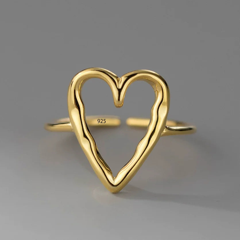 VENTFILLE 925 Sterling Silve Love Heart  Ring for Women Girl Gift Line Pearl Korean Sweet  Jewelry Birthday Gift Dropshipping