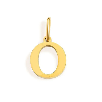 26 Letter Alphabet Initial 10mm Charm Pendant Jewelry Gold Stainless Steel Simple PVD Plated DIY Necklace Bracelet Jewelry
