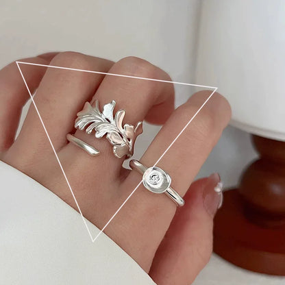 VENTFILLE 925 Sterling Silve Love Heart  Ring for Women Girl Gift Line Pearl Korean Sweet  Jewelry Birthday Gift Dropshipping