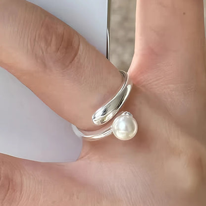 VENTFILLE 925 Sterling Silve Love Heart  Ring for Women Girl Gift Line Pearl Korean Sweet  Jewelry Birthday Gift Dropshipping