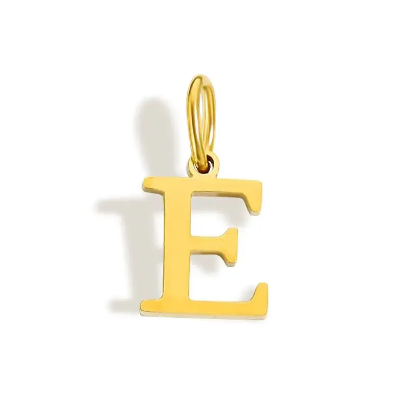 26 Letter Alphabet Initial 10mm Charm Pendant Jewelry Gold Stainless Steel Simple PVD Plated DIY Necklace Bracelet Jewelry