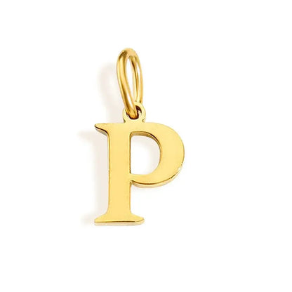 26 Letter Alphabet Initial 10mm Charm Pendant Jewelry Gold Stainless Steel Simple PVD Plated DIY Necklace Bracelet Jewelry