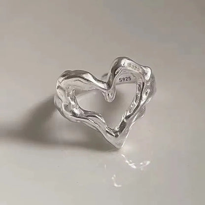 VENTFILLE 925 Sterling Silve Love Heart  Ring for Women Girl Gift Line Pearl Korean Sweet  Jewelry Birthday Gift Dropshipping
