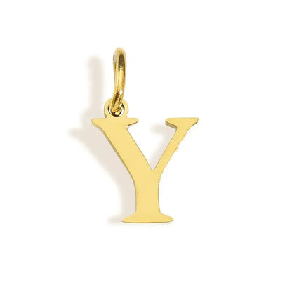 26 Letter Alphabet Initial 10mm Charm Pendant Jewelry Gold Stainless Steel Simple PVD Plated DIY Necklace Bracelet Jewelry