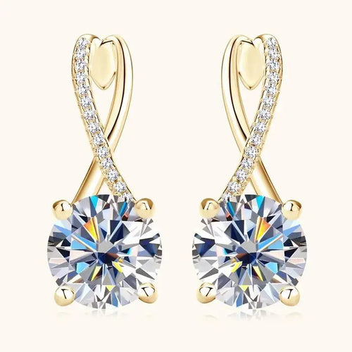 Taoyu D2.0CT Moissanite Drop Hie Earrings Real Silver Women Gold Plated Hoops Infinite Earring Certified Wedding Jewelry