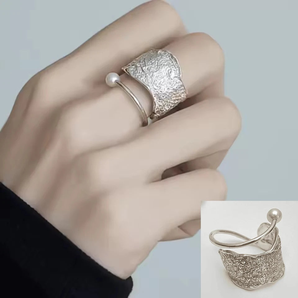 VENTFILLE 925 Sterling Silve Love Heart  Ring for Women Girl Gift Line Pearl Korean Sweet  Jewelry Birthday Gift Dropshipping
